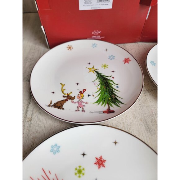 Lenox Merry Grinchmas Accent plates salad Xmas set Cindy lou - Picture 3 of 6